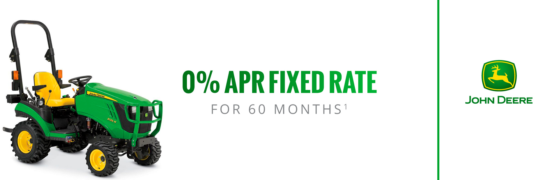 John Deere: 0% APR fixed rate for 60 Months